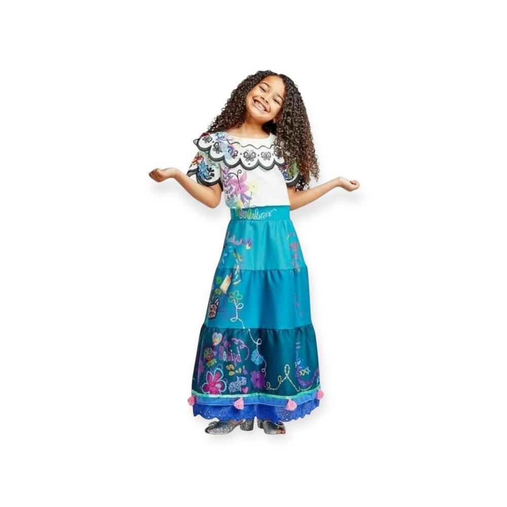 Disney 🝮 Encanto Mirabel Embroidered Costume 🝮 Blue 🝮 Butterflies Tassels 🝮 3T